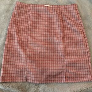 Tillys plaid pink and white mini skirt
